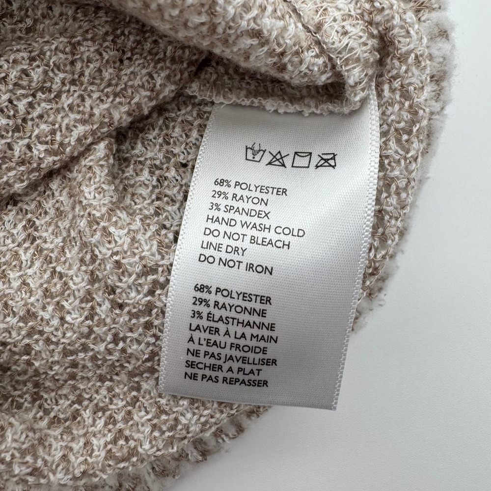 Urban Outfitters Marled Knit Surplice Wrap Crop Top Beige Long Sleeve Small - Picture 4 of 5